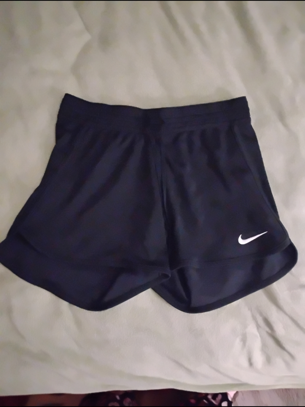Nike Women's Navy Athletic Shorts with White Swoosh